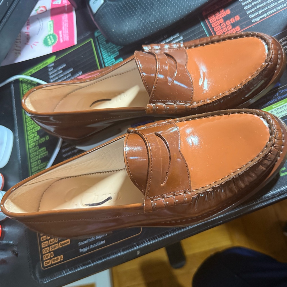 J. Crew Rich Caramel & Cognac Leather Penny Loafers